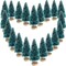 72 Pieces Mini Christmas Trees Bottle Brush Trees (Blue Green) 0.09"D x 0.09"W x 1.77"H